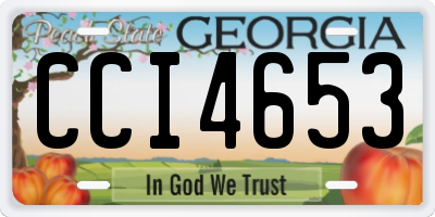 GA license plate CCI4653