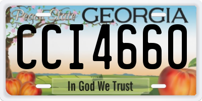 GA license plate CCI4660