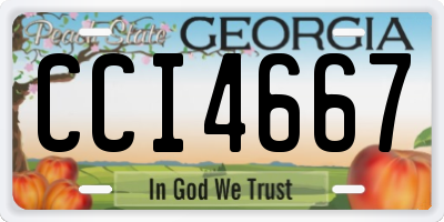 GA license plate CCI4667