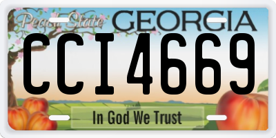 GA license plate CCI4669