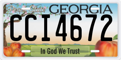 GA license plate CCI4672