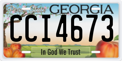 GA license plate CCI4673