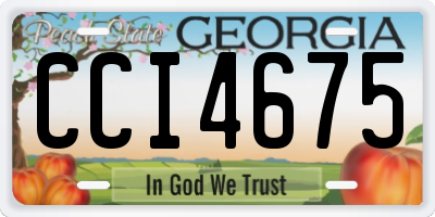 GA license plate CCI4675