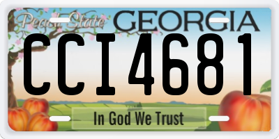 GA license plate CCI4681