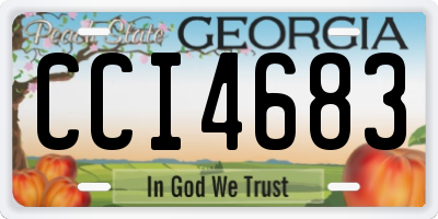 GA license plate CCI4683