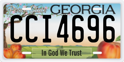 GA license plate CCI4696