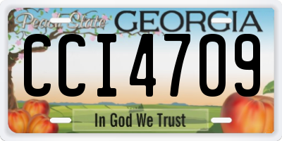 GA license plate CCI4709