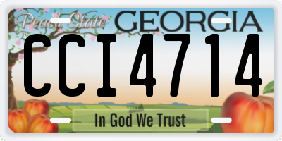 GA license plate CCI4714