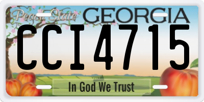 GA license plate CCI4715
