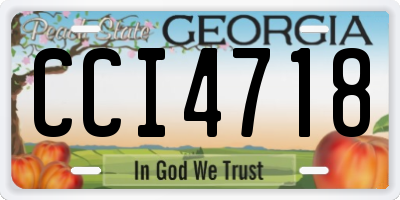 GA license plate CCI4718