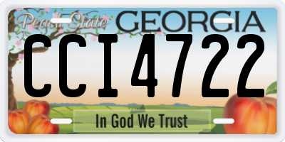 GA license plate CCI4722