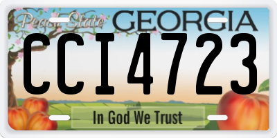 GA license plate CCI4723