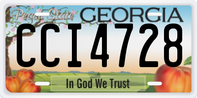 GA license plate CCI4728