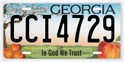 GA license plate CCI4729