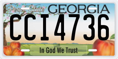 GA license plate CCI4736
