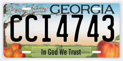 GA license plate CCI4743