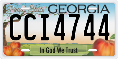 GA license plate CCI4744