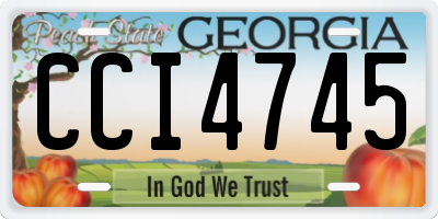 GA license plate CCI4745