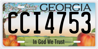 GA license plate CCI4753
