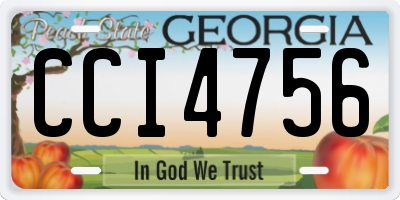 GA license plate CCI4756