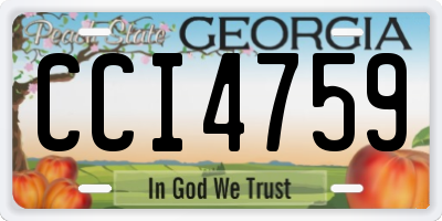 GA license plate CCI4759