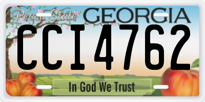 GA license plate CCI4762