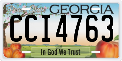 GA license plate CCI4763