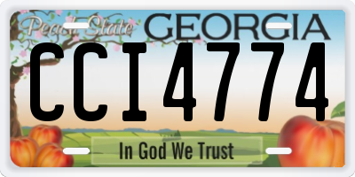 GA license plate CCI4774