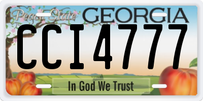GA license plate CCI4777