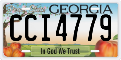 GA license plate CCI4779