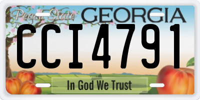 GA license plate CCI4791