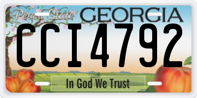 GA license plate CCI4792