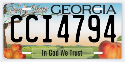 GA license plate CCI4794