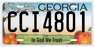 GA license plate CCI4801