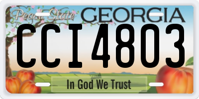 GA license plate CCI4803