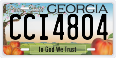 GA license plate CCI4804
