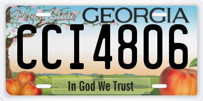 GA license plate CCI4806