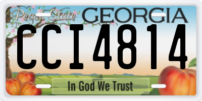 GA license plate CCI4814