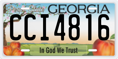 GA license plate CCI4816