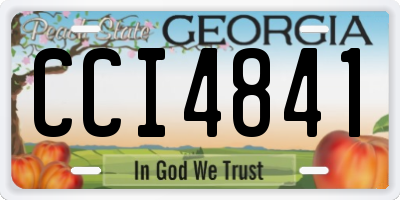 GA license plate CCI4841