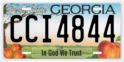 GA license plate CCI4844