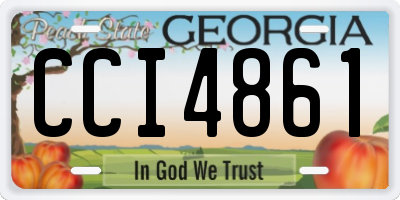 GA license plate CCI4861
