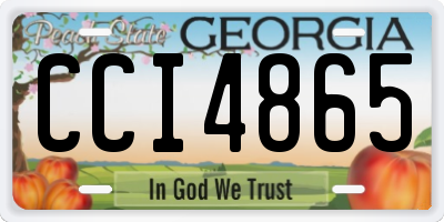 GA license plate CCI4865