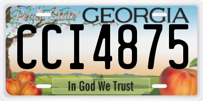 GA license plate CCI4875