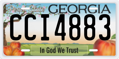 GA license plate CCI4883