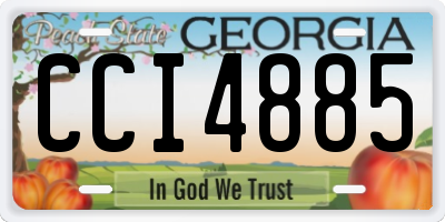 GA license plate CCI4885