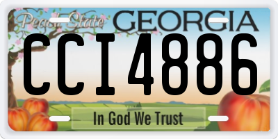 GA license plate CCI4886