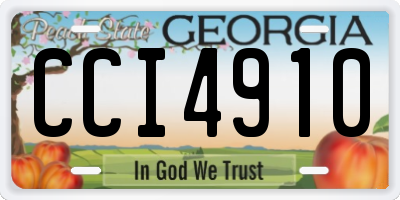 GA license plate CCI4910