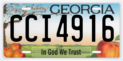 GA license plate CCI4916