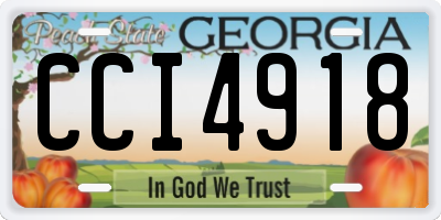 GA license plate CCI4918